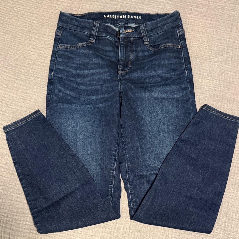 American Eagle Outfitters Women's Dark Blue Skinny Jeans